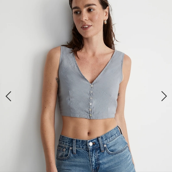 Madewell Softdrape Gwen Crop Top Vest - Picture 1 of 13